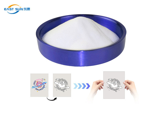 İyi bir fiyat. 80-200 Mikron 1kg Beyaz DTF ince PU yapıştırıcı tozu 20kg sıcak baskı tozu çevrimiçi